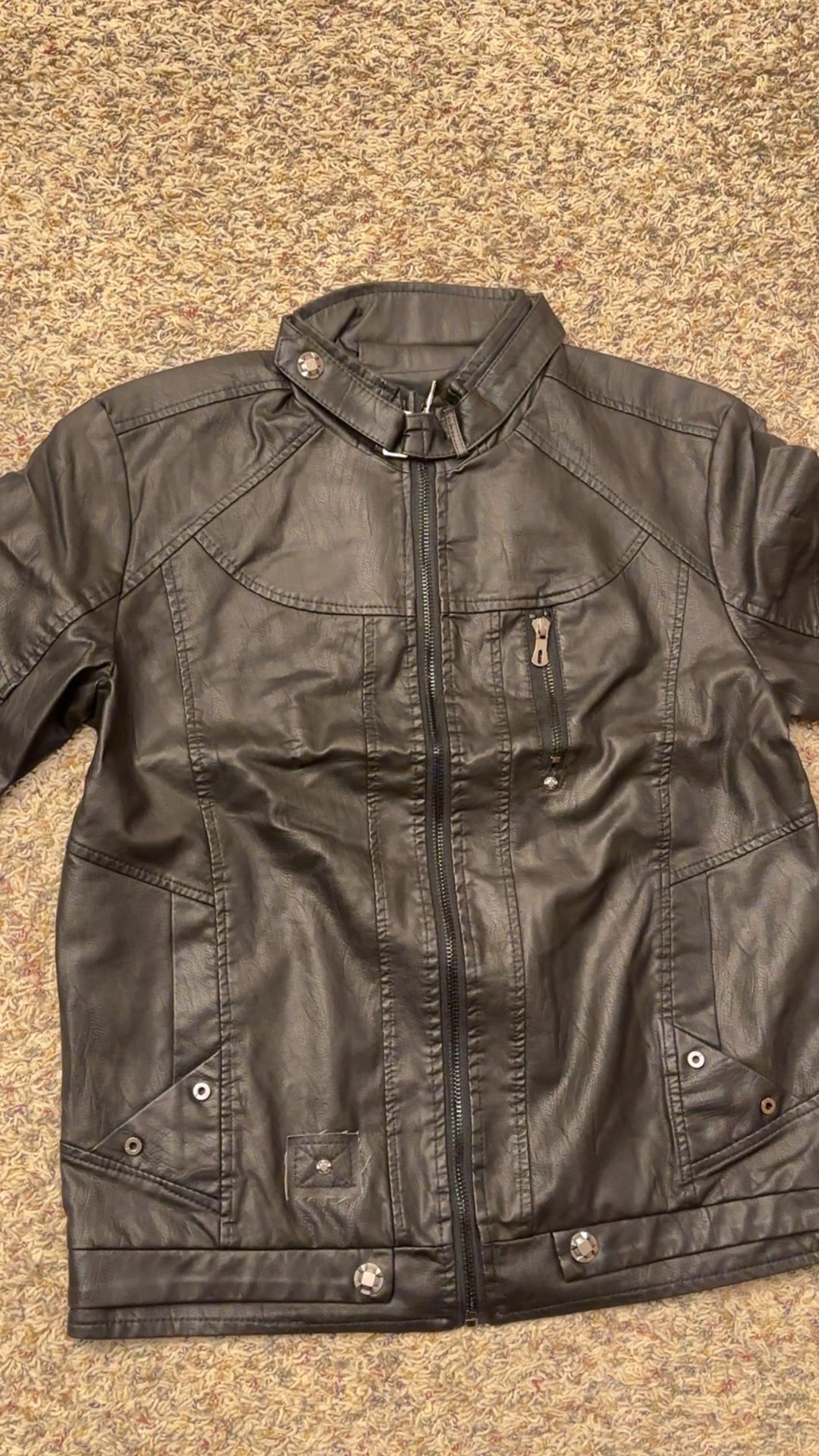 Black leather jacket for Men