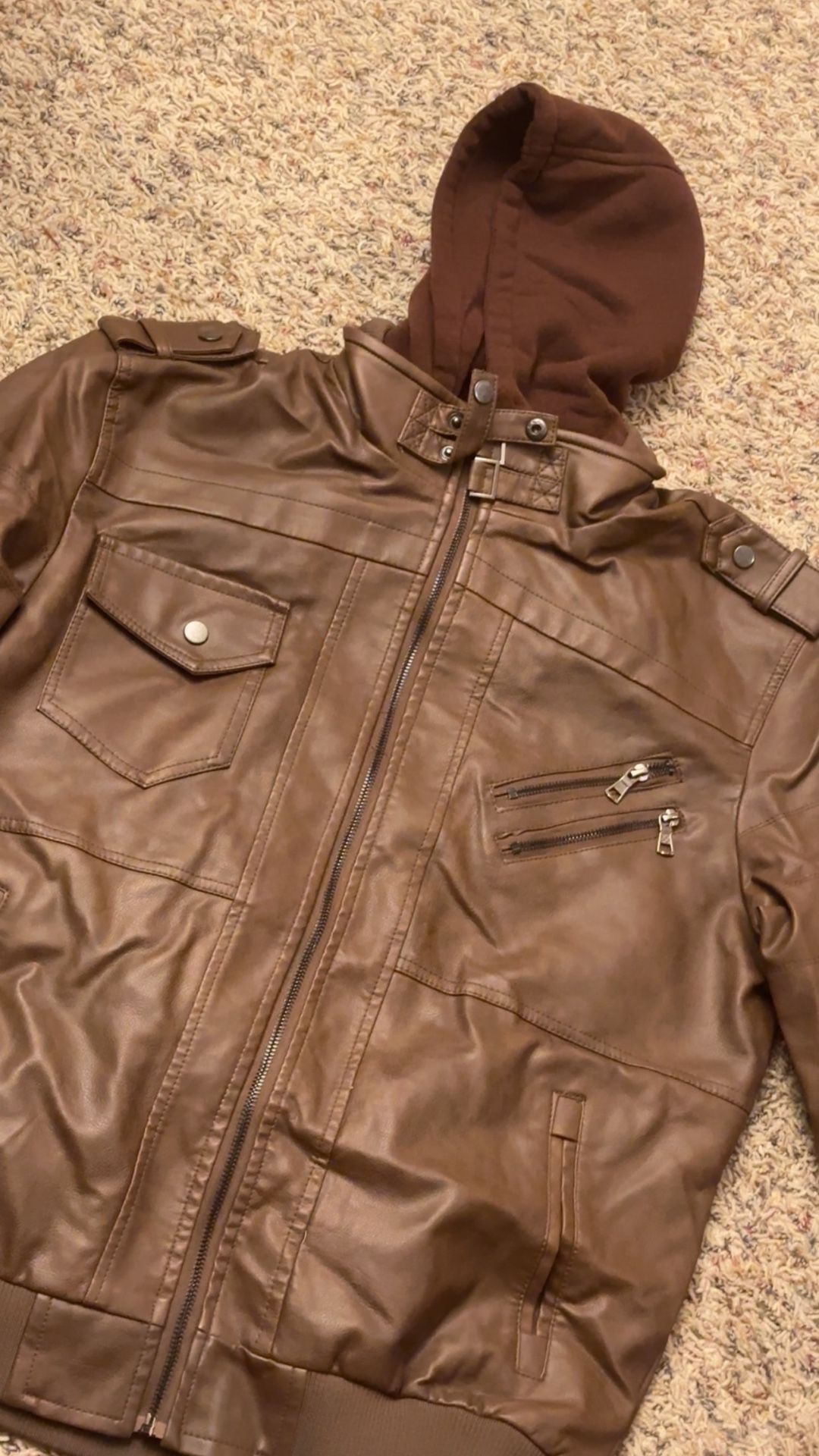 Brown leather jacket for Men - photo 3