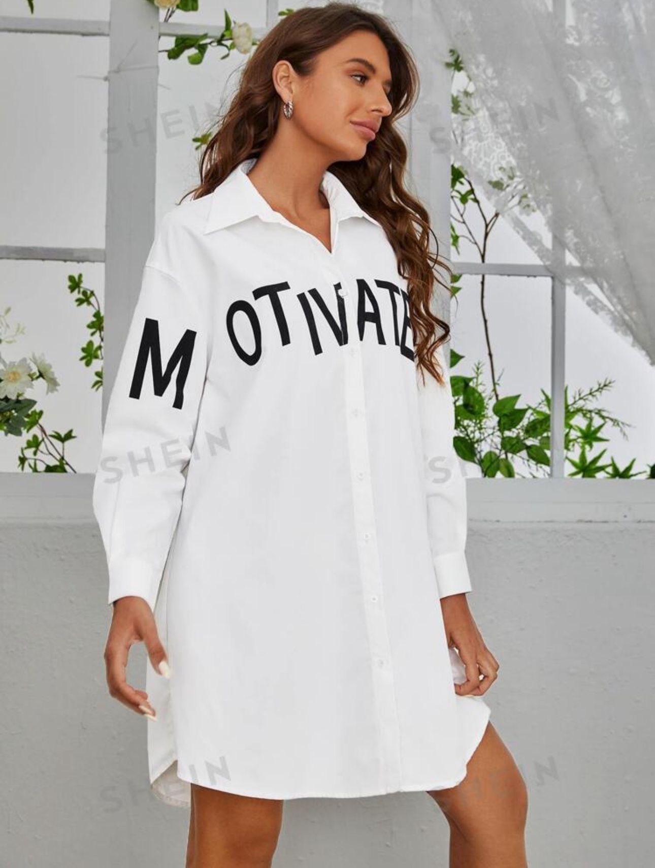 Essnce Letter Graphic Button Front Dress - photo 2