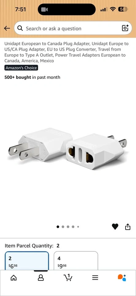 2-Pack European to CA/US Plug Adapter - photo 4