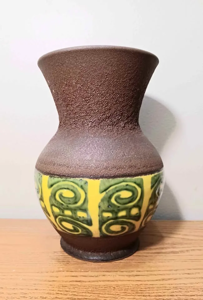 Vtg Mid Century Fat Lava West German Vase
