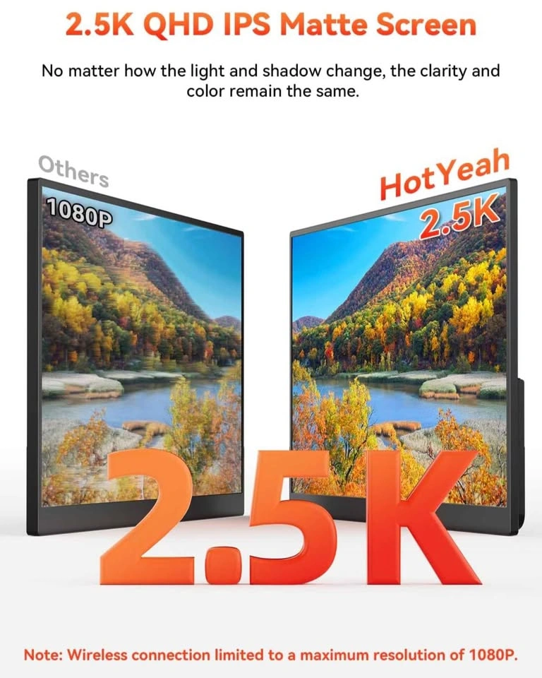 17.3" 2.5K Portable Monitor - Wireless USB-C - photo 4