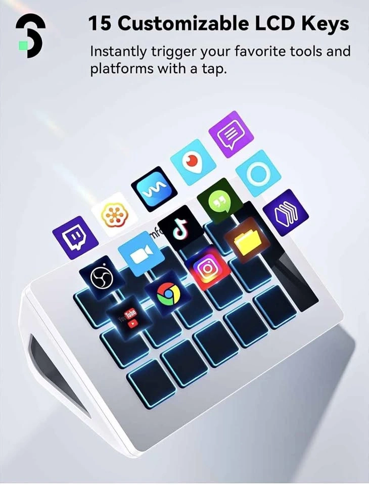 SOOMFON Stream Controller Stream Control Deck 15 Macro Keys