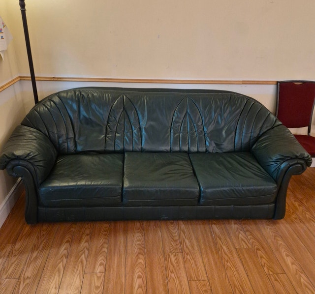 Leather sofa, love seat