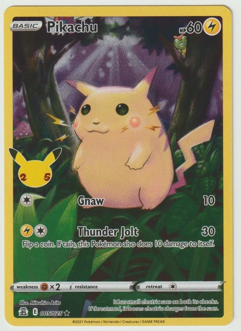 Pikachu - 005/025 - Pokemon Celebrations Full Art Rare Card NM