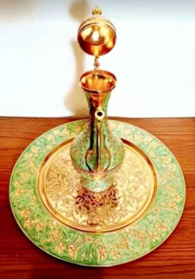 New Cloisonne Enamel Brass Coffee Set image indicator(3)