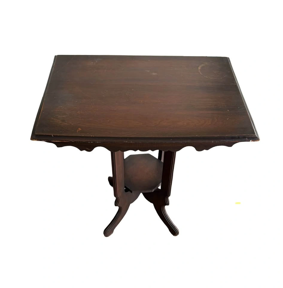 Antique Dark Brown Wood Accent Table by Peterboro Canoe Co. - photo 2