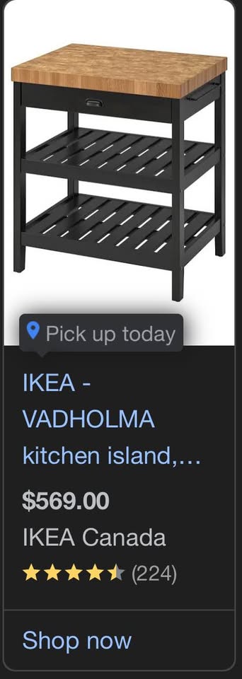 IKEA vadholma kitchen island - photo 4