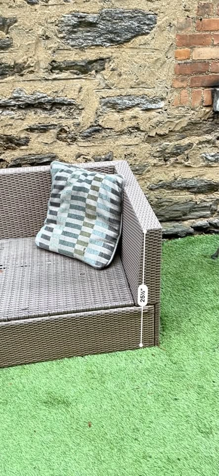 Brown Rattan Patio Chairs with Cushions - 2 Seater - photo 2