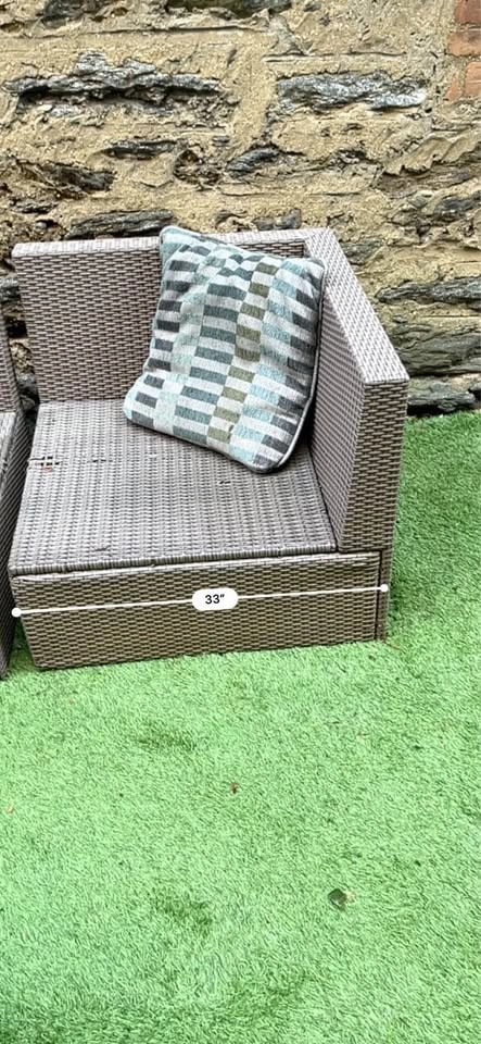 Brown Rattan Patio Chairs with Cushions - 2 Seater - photo 3