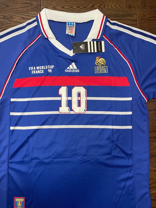 France retro ZIDANE World Cup 98 Soccer Home Jersey - photo 4