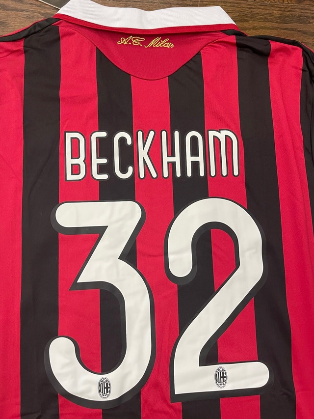 AC Milan 2009-10 Retro David Beckham Soccer Jersey - Long Sleeve - photo 3