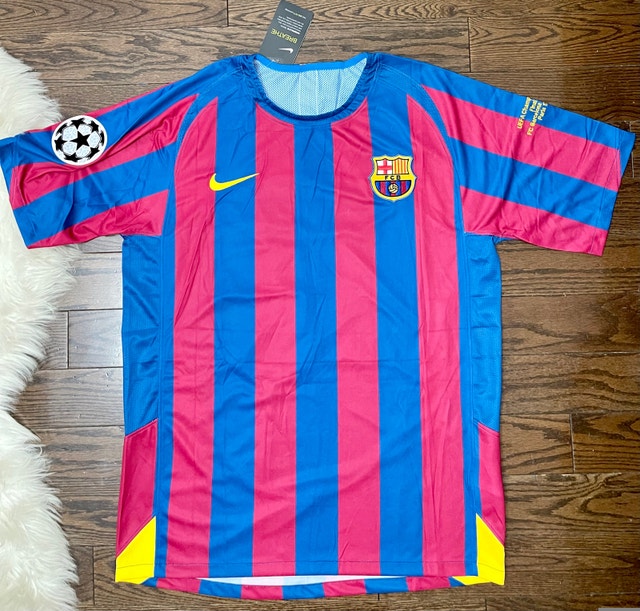 Barcelona Ronaldinho #10 UCL Final Retro Jersey Home 2005/06 - photo 2