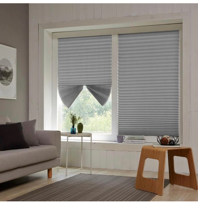 No tools pleated fabric shades, Temporary window blinds