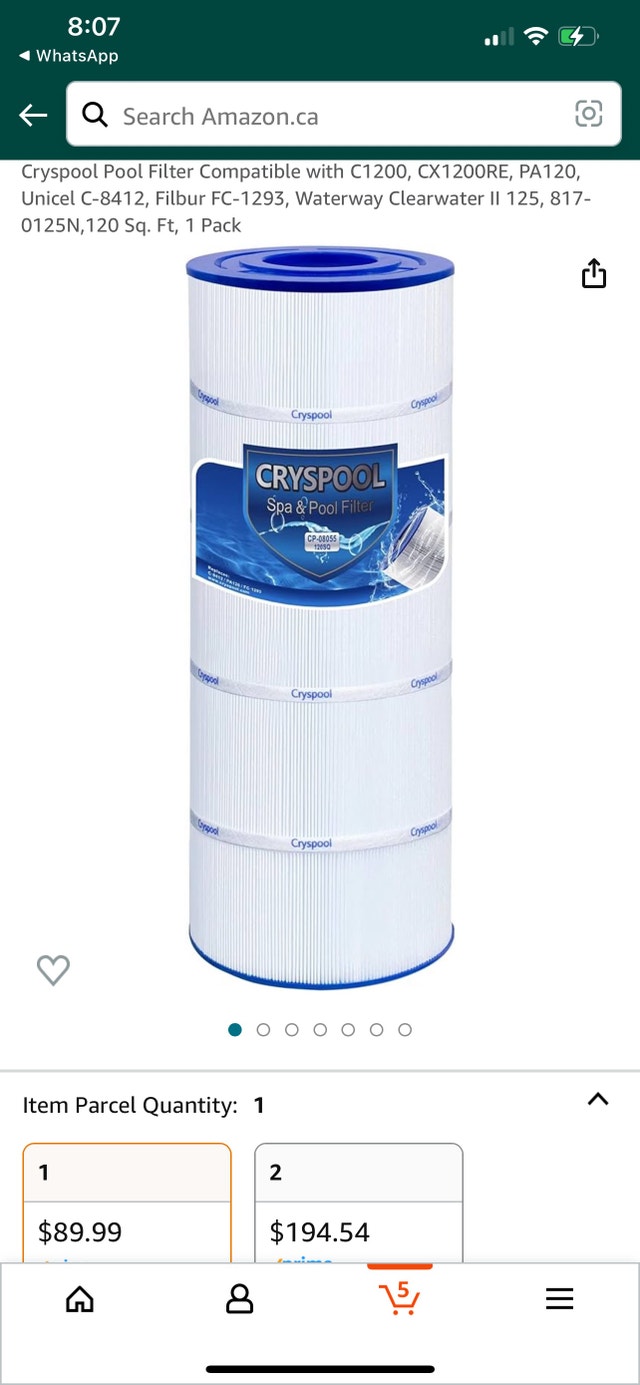 Pool filter compatible with C1200, CX1200RE, PA120, unicel c-841