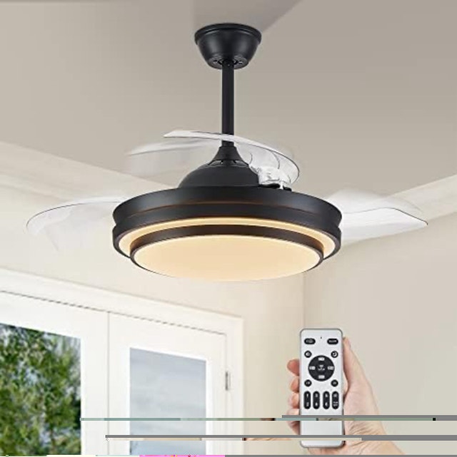 Ceiling Fan with LED Light Blade less Retractable - Brand New - photo 3