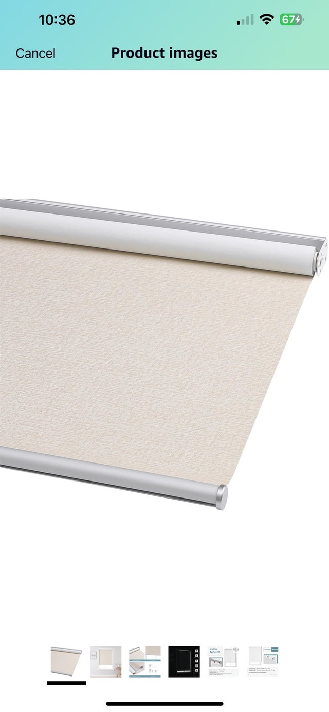 Blackout Roller Shade Blinds 27” W 72” H - photo 2