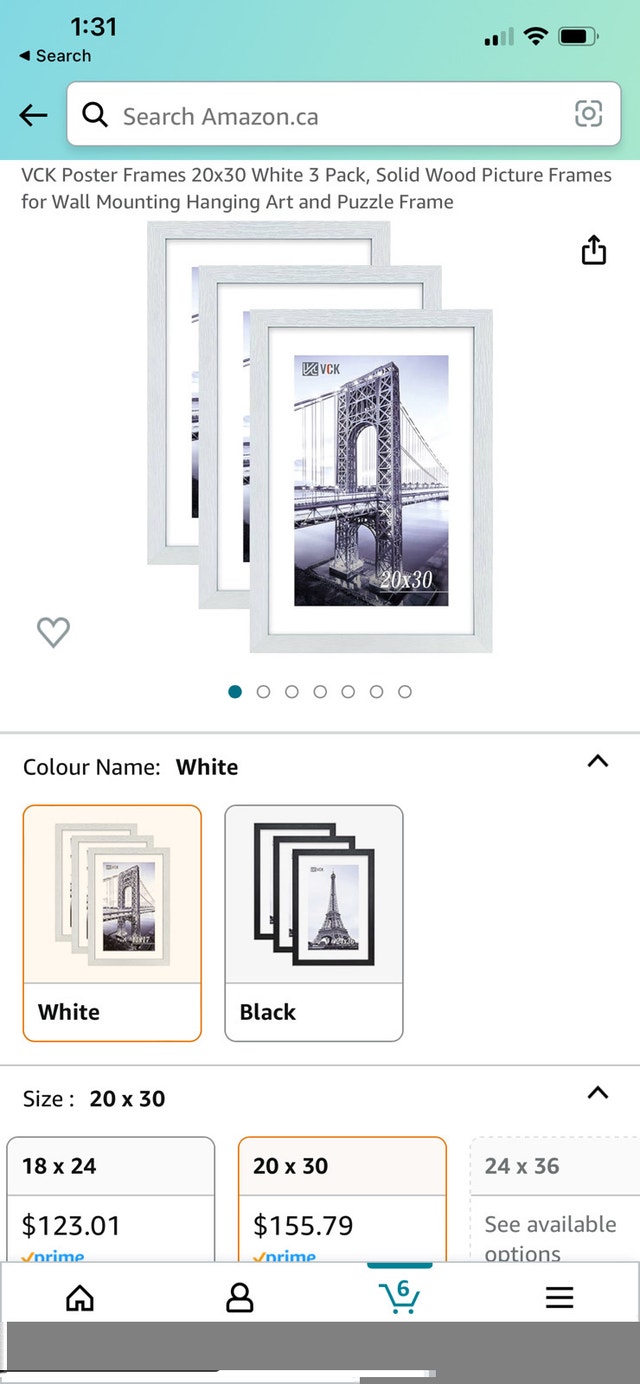 VCK Poster Frames 20"x30" White - 3 Pack Solid Wood - photo 2