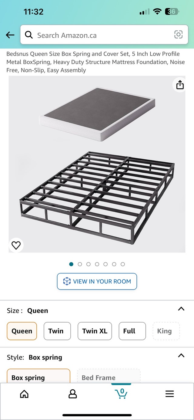 Queen Size Box Spring with Cover Heavy Duty Metal