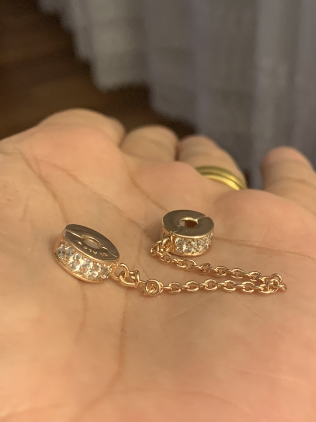 PAN Rose Gold Plated Safety Chain for Snake Chain Bracelet - photo 5