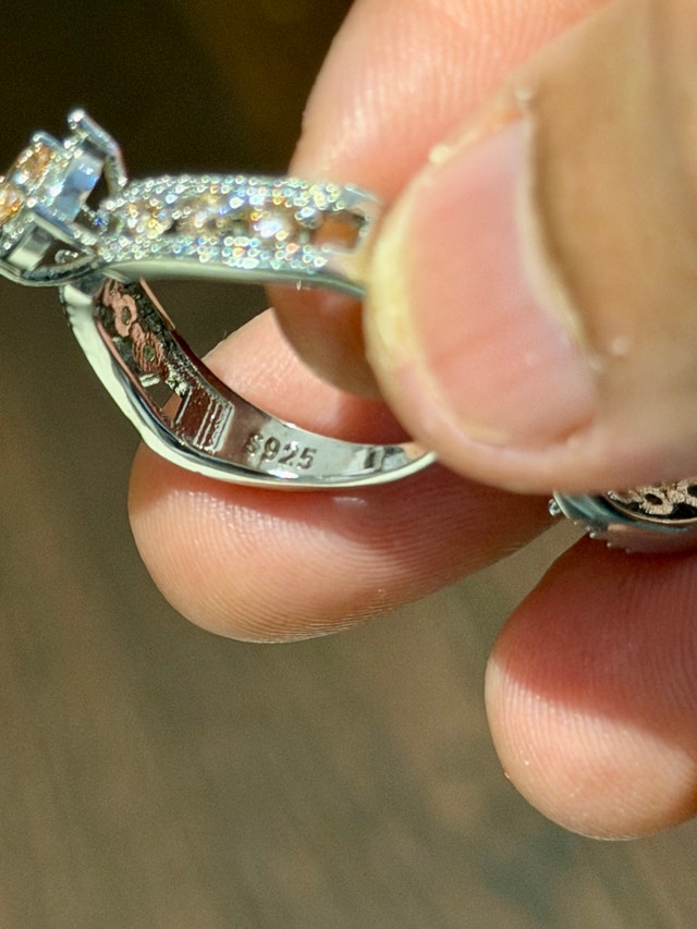 Sterling Silver Ring with Band Cubic Zirconia - photo 2