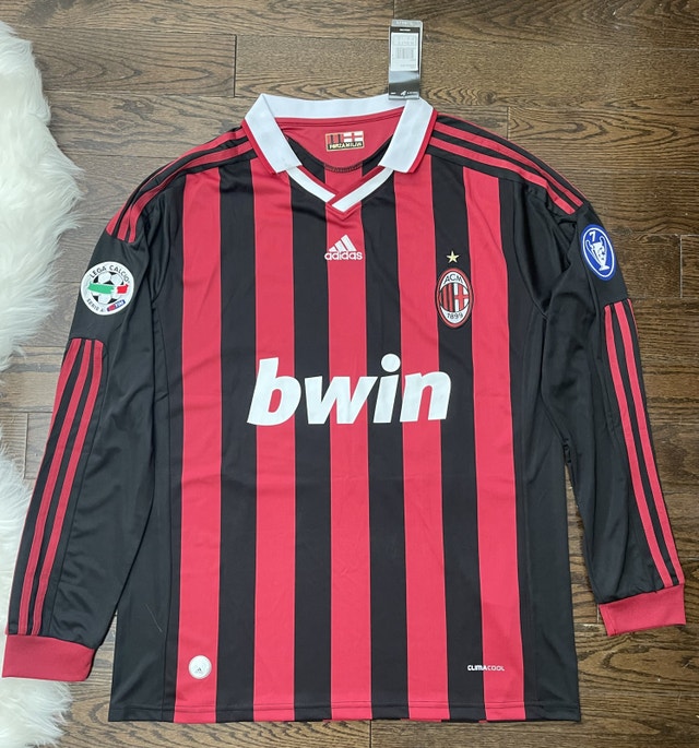 AC Milan 2009-10 Retro David Beckham Soccer Jersey - Long Sleeve - photo 2