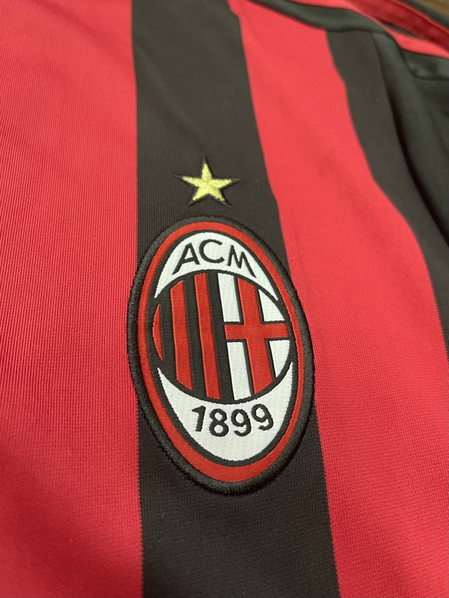 AC Milan 2009-10 Retro David Beckham Soccer Jersey - Long Sleeve - photo 4
