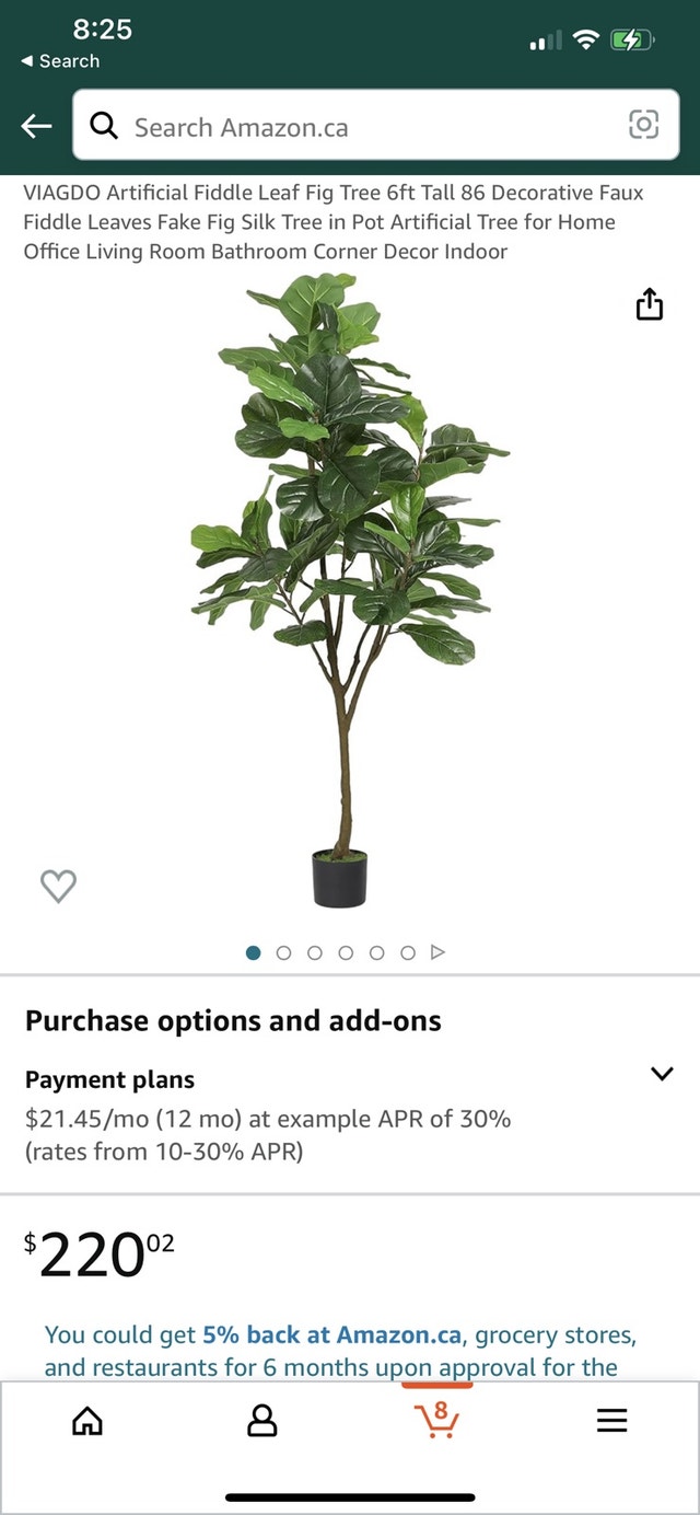 Artificial Fiddle Leaf Fig Tree - 6ft Tall - photo 3