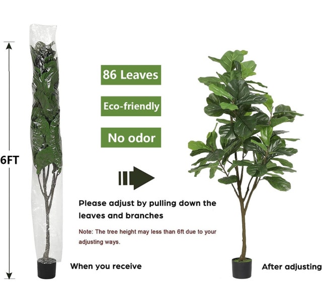 Artificial Fiddle Leaf Fig Tree - 6ft Tall - photo 4