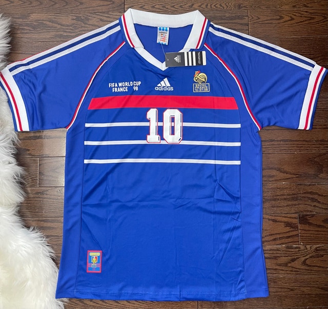 France Zidane 98 World Cup Retro Soccer Jersey