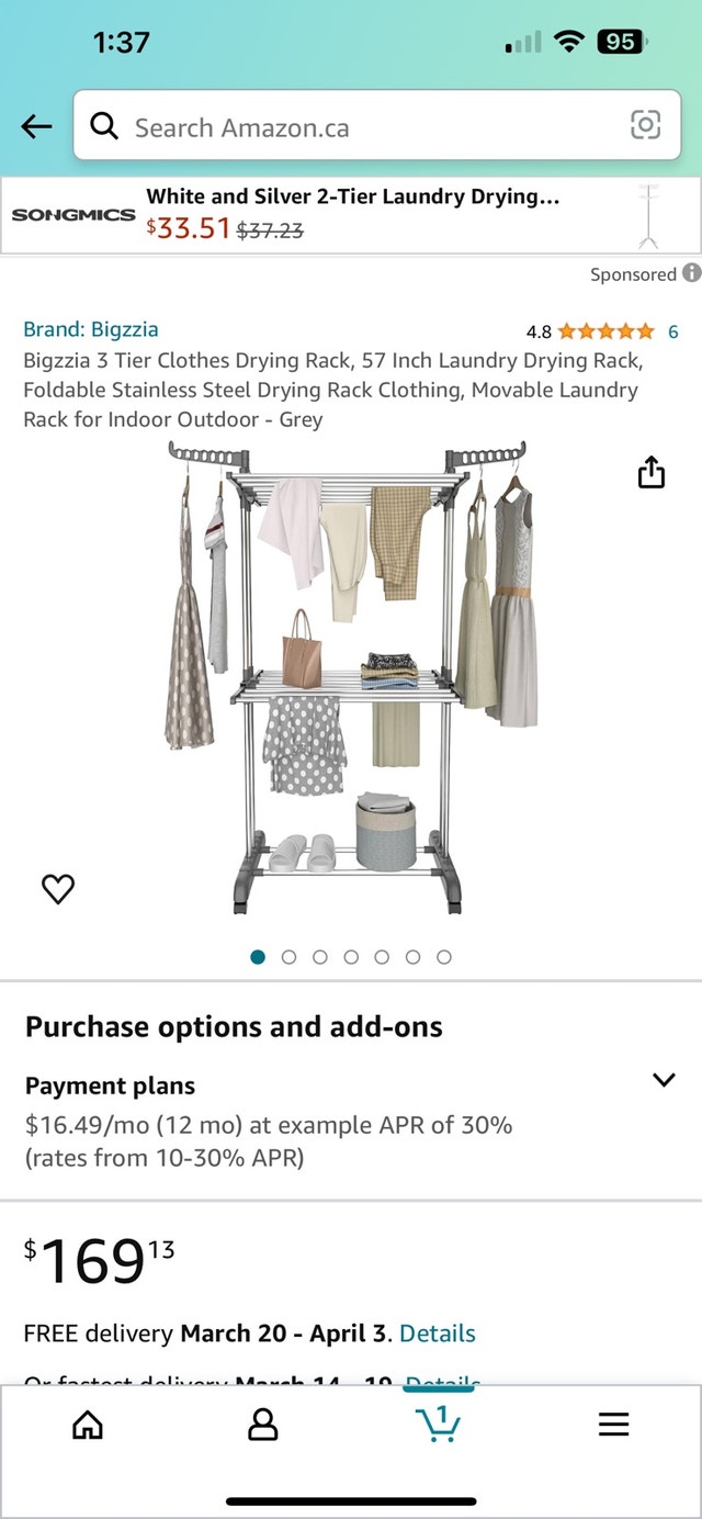 Clothing Drying Rack 3 Tiers - photo 4