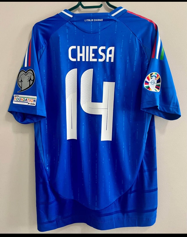 Italy Chiesa Euro Cup Soccer Home Jersey - photo 2