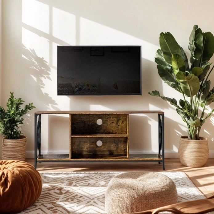 Industrial Style TV Stand with X-Frame Design $115 - photo 2