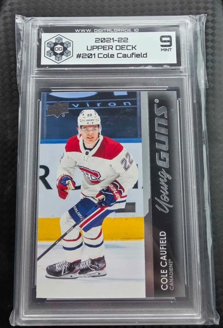 2021-22 Upper Deck Series 1 Cole Caufield Young Guns #201 DG Min