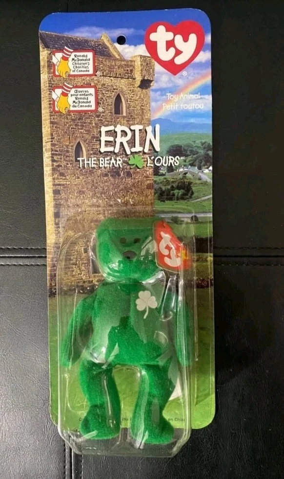 Mcdonalds Ty Beanie Baby Erin The Bear 1999 Retired Plush Toy ra