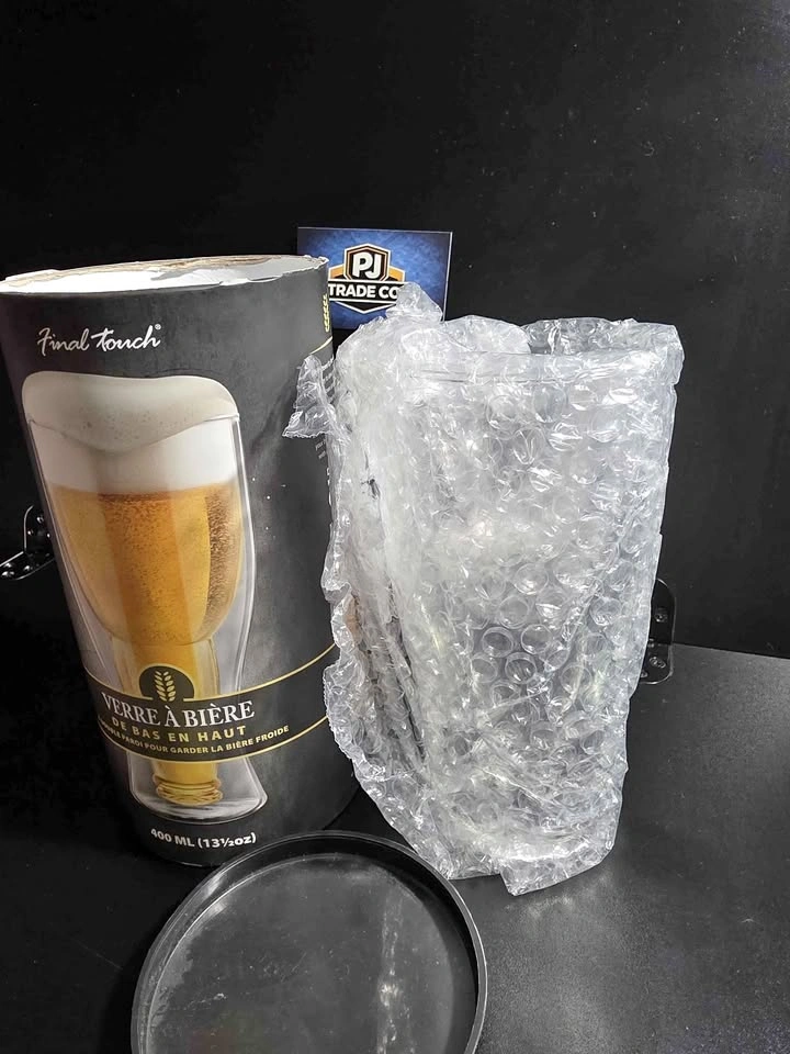 Bottoms Up Beer Glass - Double Wall Novelty Glass (400ml)