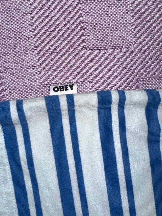 OBEY Sunrise Blue Striped T-Shirt - photo 4