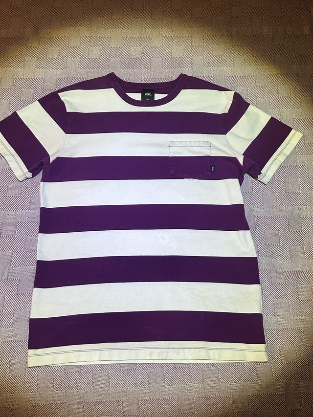 Vans Men's Striped T-Shirt Purple/White - photo 2