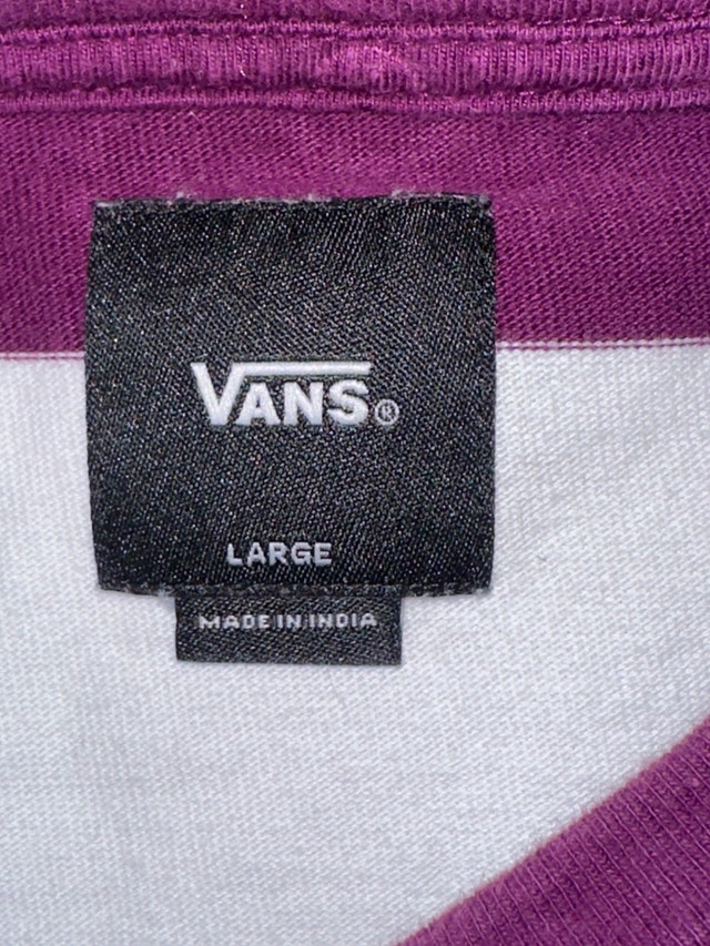 Vans Men's Striped T-Shirt Purple/White - photo 3