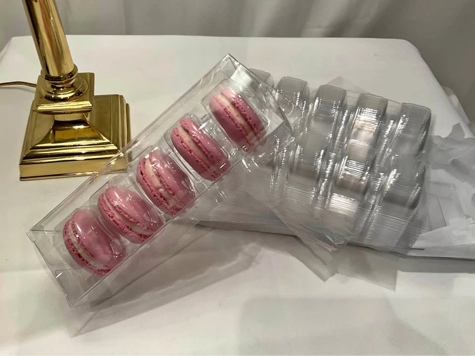 Macaron Box Clear With Insert for 5 Macarons - 24 Boxes