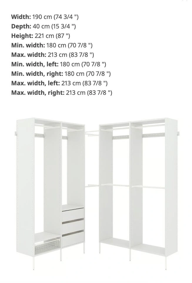 IKEA AURDAL Wardrobe Combination - White - Excellent Condition - photo 4