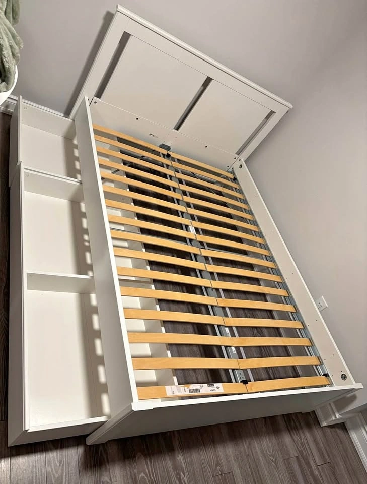 IKEA Songesand Full Bed Frame w/ Storage Drawers - White