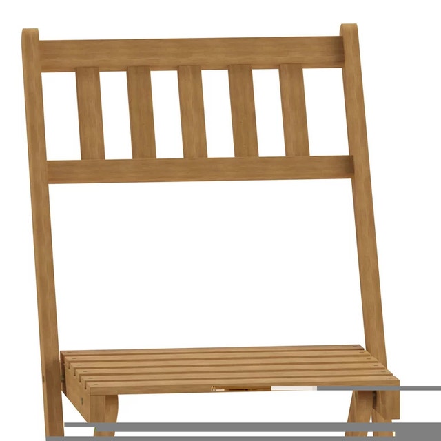 Acacia Wood Folding Bistro Chairs, Natural (Qty: 4) - photo 4