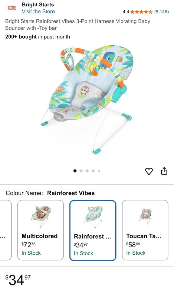 Rainforest Vibes Baby Bouncer (0-6mos) - photo 4