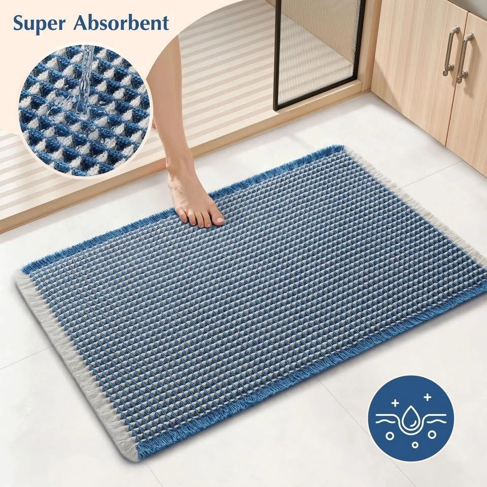 Bath Mat Rug for Bathroom (Blue Cream) 46 x 77 cm - photo 4