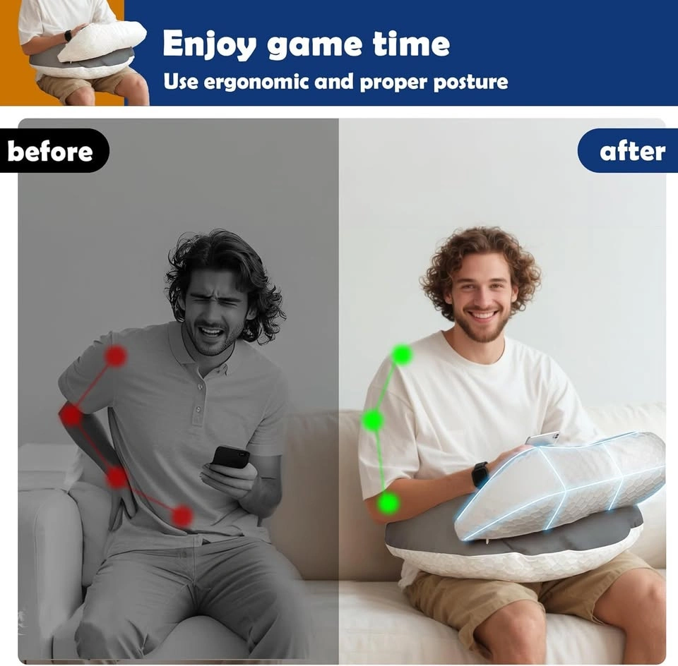 Gaming Pillow Arm Support Pillow for Bed & Sofa - photo 3