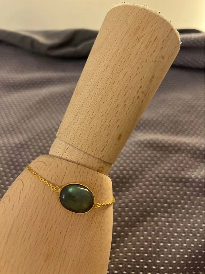 Cat's Eye Stone Silver Bracelet - photo 2