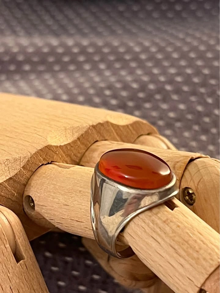 Natural Aqeeq Stone Ring - photo 2