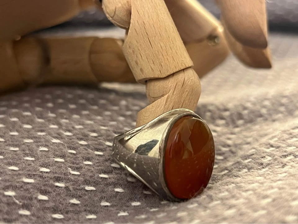 Natural Aqeeq Stone Ring - photo 3