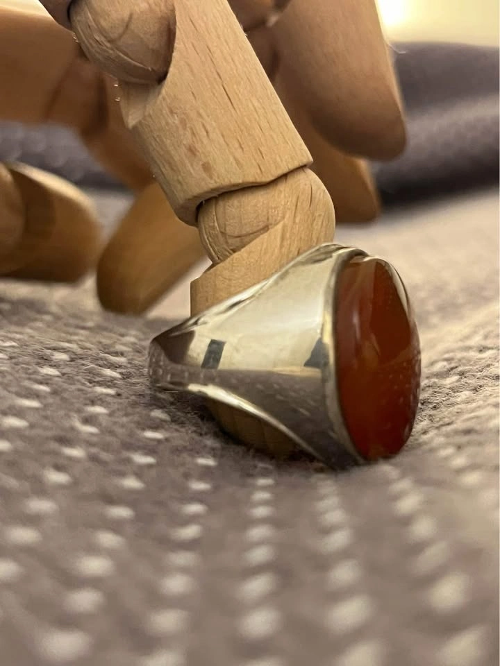 Natural Aqeeq Stone Ring - photo 4